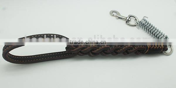 Real leather retracted dog leash for traning