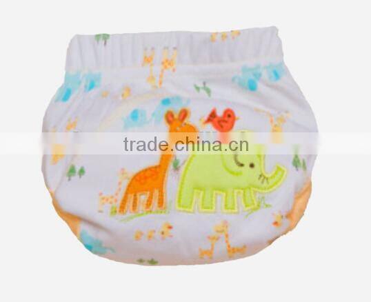 3 layer baby cloth nappy, cute monkey baby diaper, reusable baby nappy, cartoon embroidered training baby cloth nappy,