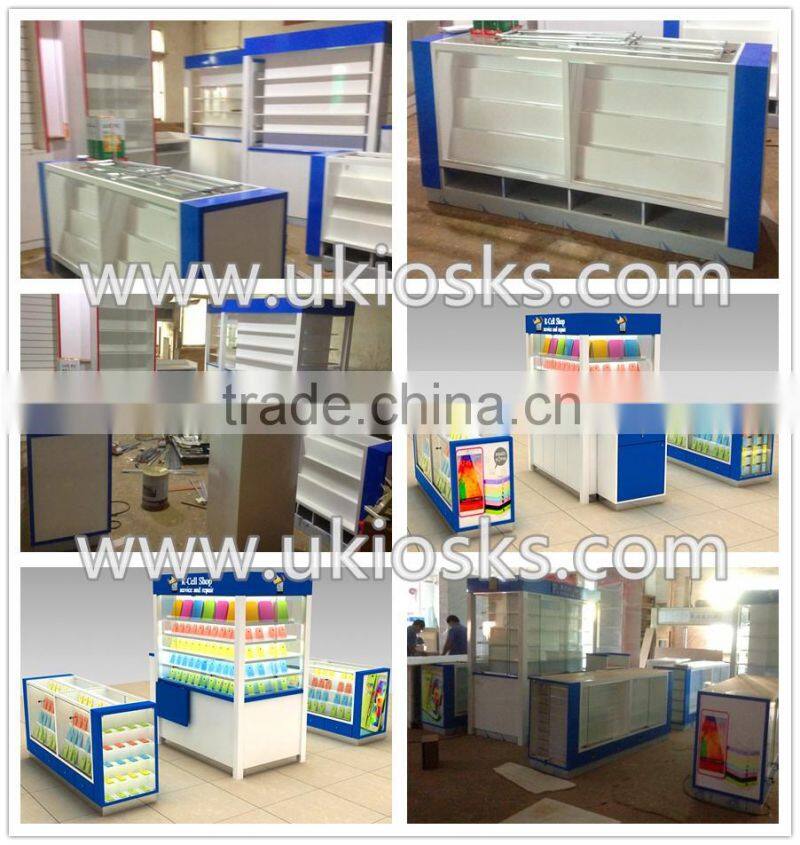 Factory customized mobile phone accessories kiosk for mobile phone accessories display