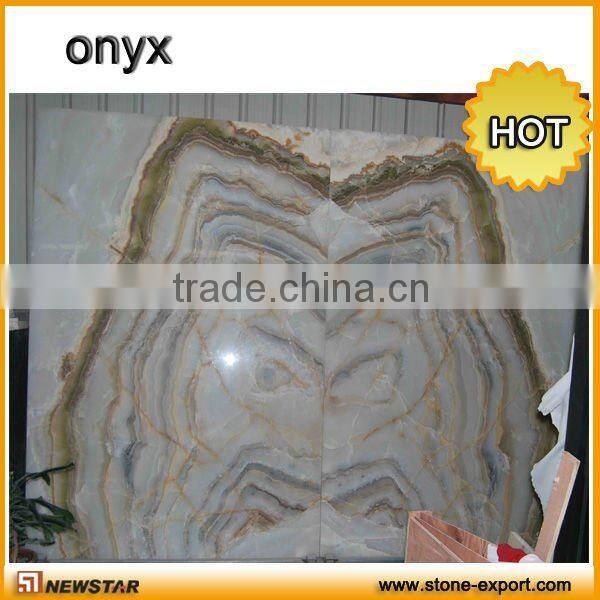 Natural White Onyx slab, tile, top