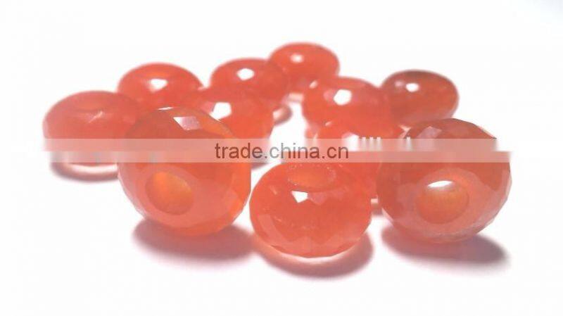 AAA Chinese Orange Cats Eye Stylist Roundel Big Hole Beads