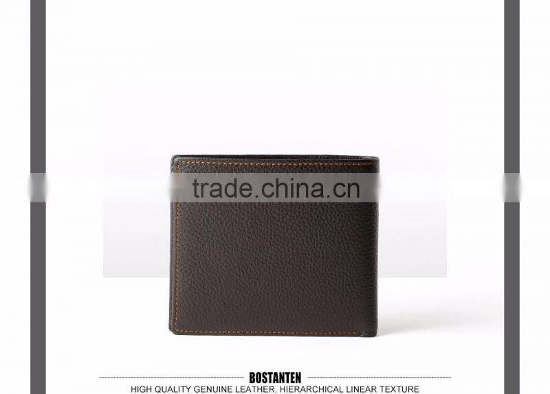 black simple plain cowhide leather men pocket hand purse