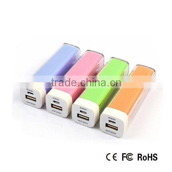 mini rechargeable 2600mah power bank of external battery