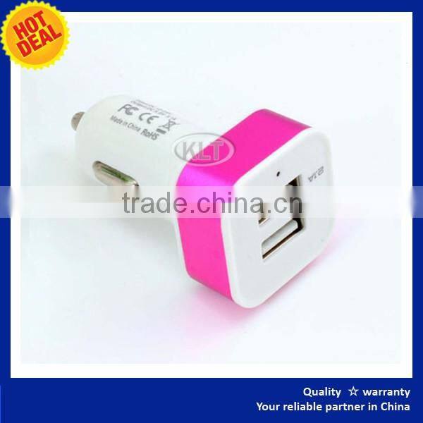 KLT Dual Car Charger Electric 2 Port Double Twin Adapter Connector For Smart Phones Charging