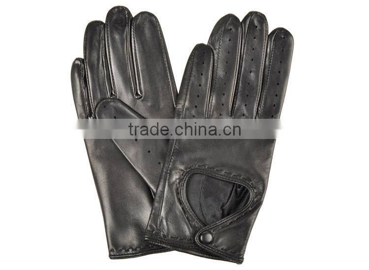 Breathable summer short ladies sheepskin leather driver glove