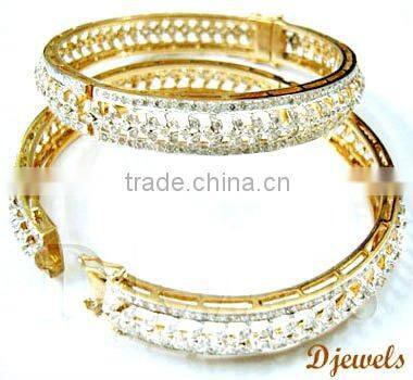 Ladies Diamond Gold Bangles, New Look Diamond Gold bangles, Gold Bangles