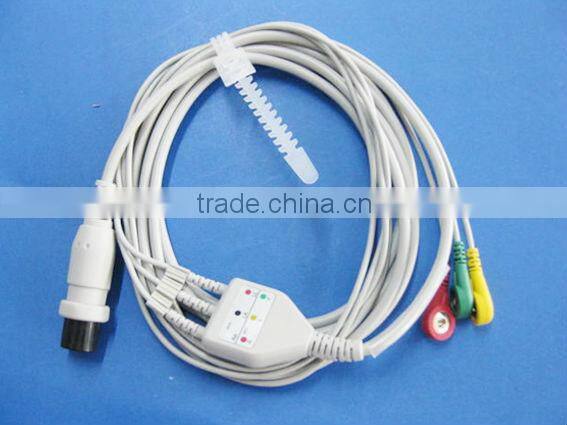 One-Piece 3-lead patient monitor ECG Cable