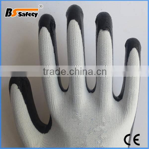 BSSAFETY white polyester black nitrile coated work glove