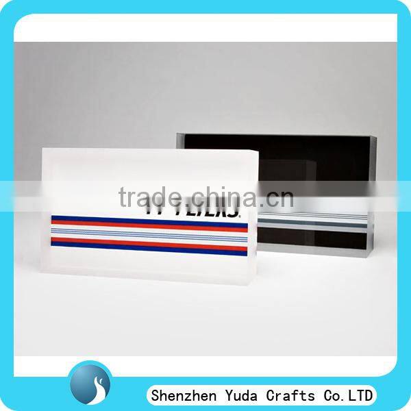 custom office perspex name plate block acrylic name tag block