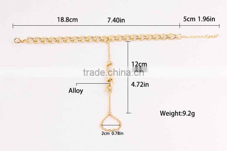 Saudi India wedding bridal gold chain bracelet rings