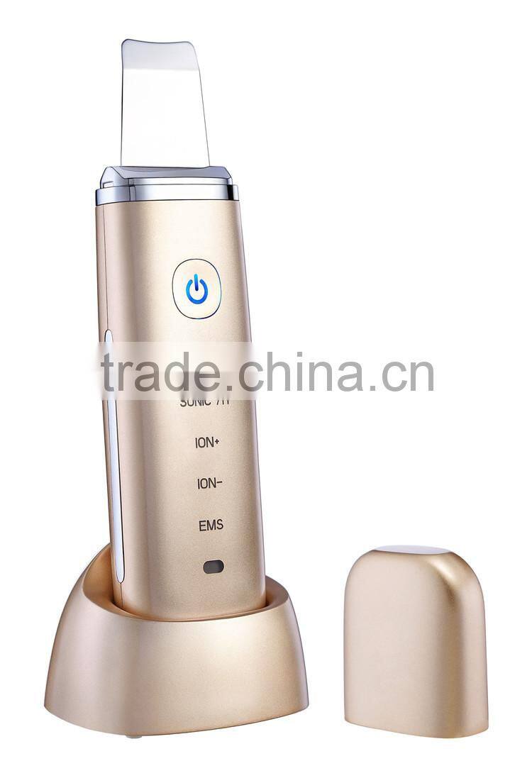 CosBeauty popular handportable exfoliator microcurrent ultsonic face skin scrubber mini for removing dead skin blackhead removal