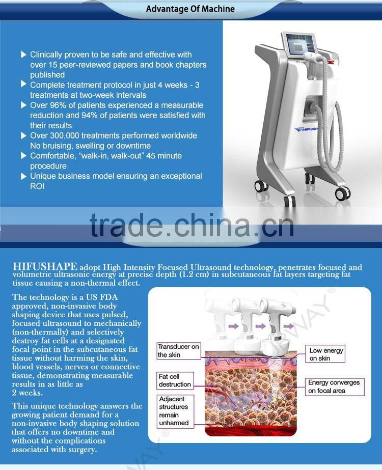 Beauty equipment 1-10 continuously adjustable cavitation slimming machine ultrasonic ultralift hifu