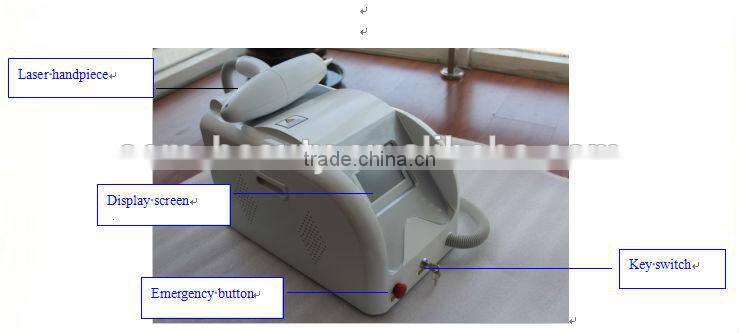 High power q switch nd:yag laser tattoo removal machine