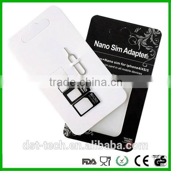 High Quality 5 in 1 Nano Sim Card Adapters Standard Sim Card & Tools for iPhone