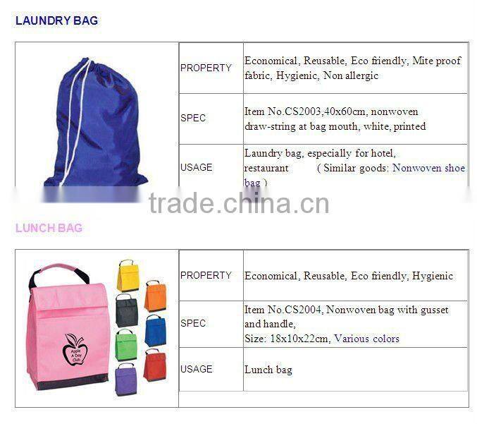 Washable cotton drawstring bag