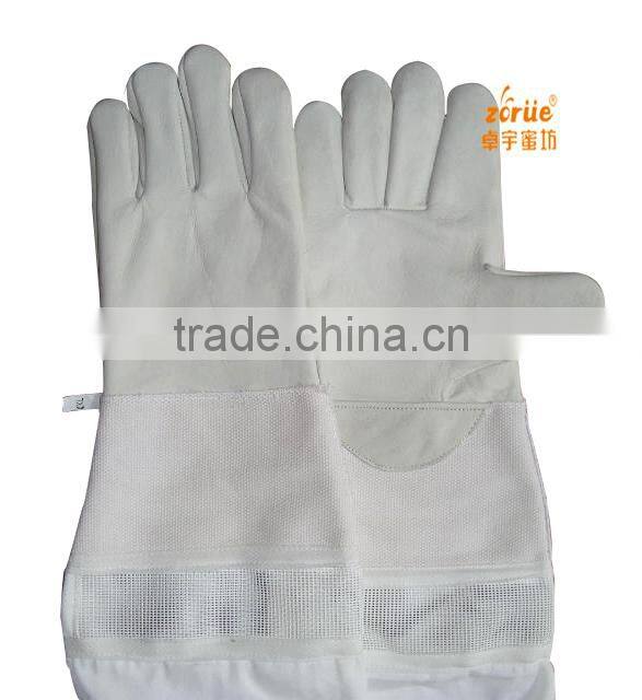 sheepskin palm and cottom sleeve beekeeping glove