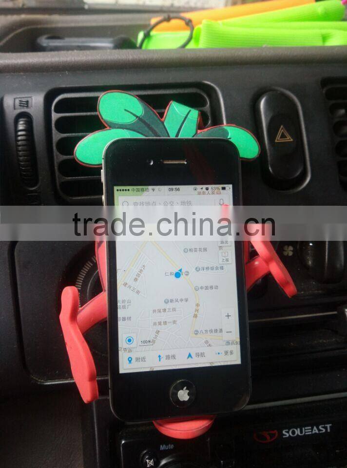 2017 promotional items flexible vegetable silicone mobile phone holder for car air condition from Dongguan factory