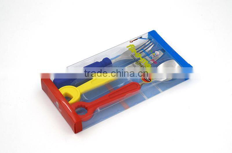 safe colorful stainless steel baby cutlery set