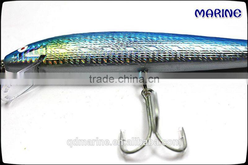7" Hard Plastic Fishing Lures With 4/0 Treble Hooks