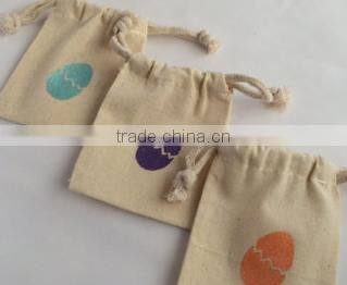 Funny Rabbit Printed Logo Gift Bags,Burlap Drawstring Easter Gift Bags