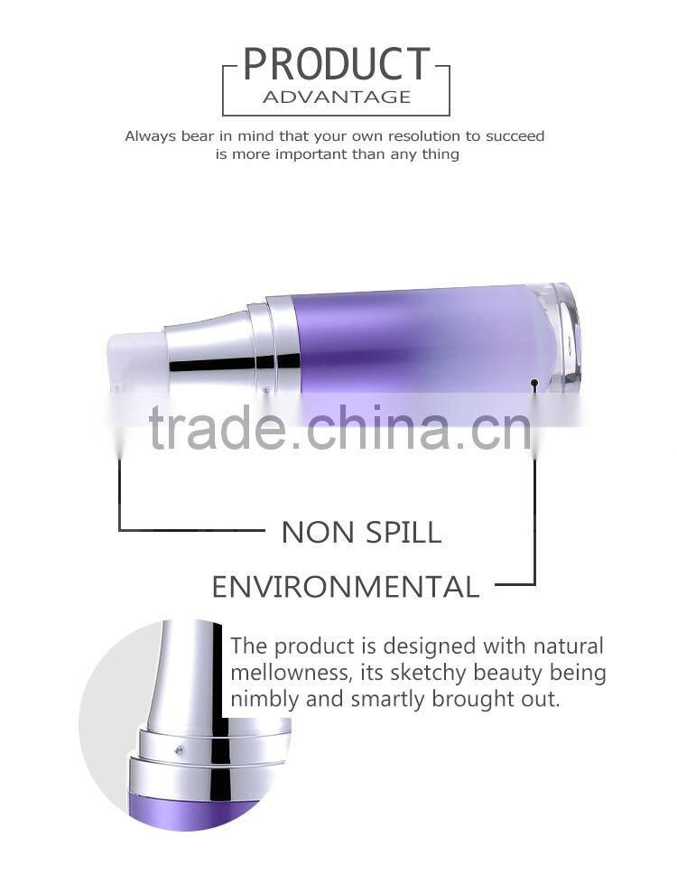 Wholesale luxury special design cosmetic acrylic airless 15ml serum bottle