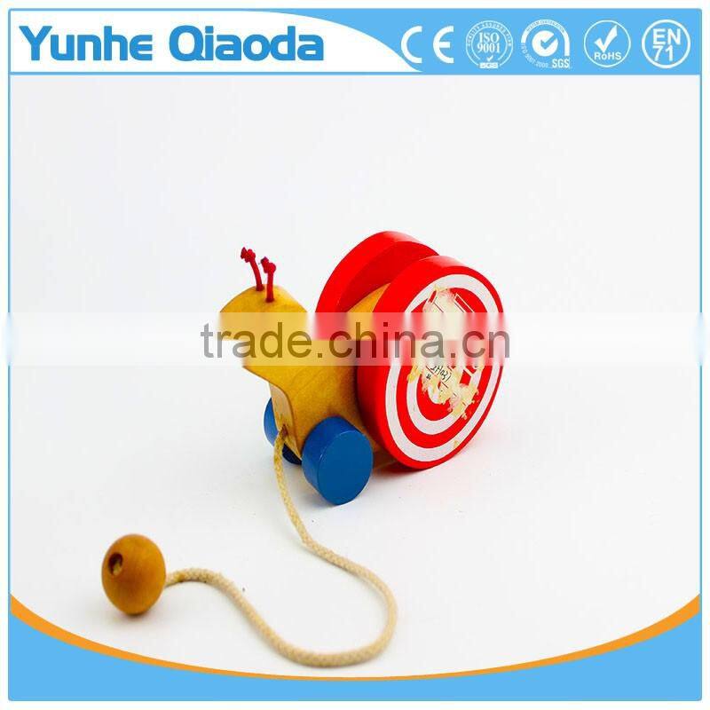colorful Pull Along snail Wooden Toy as you pull they make a a fun baby