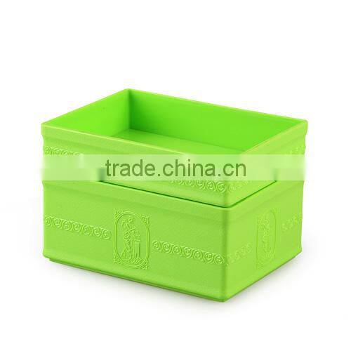 elegant embossed jewelry storage case desktop stuff organizer package of 2pcs-Green