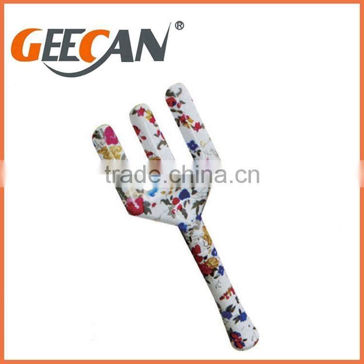 3pcs garden tool set including 2 shovels,1 fork with floral printing