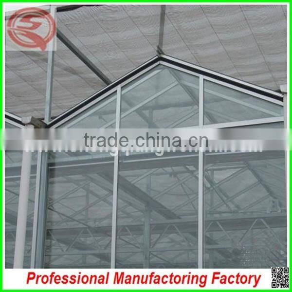Hot sale 9.6m multi-span agriculture glass greenhouse grow tent for planting