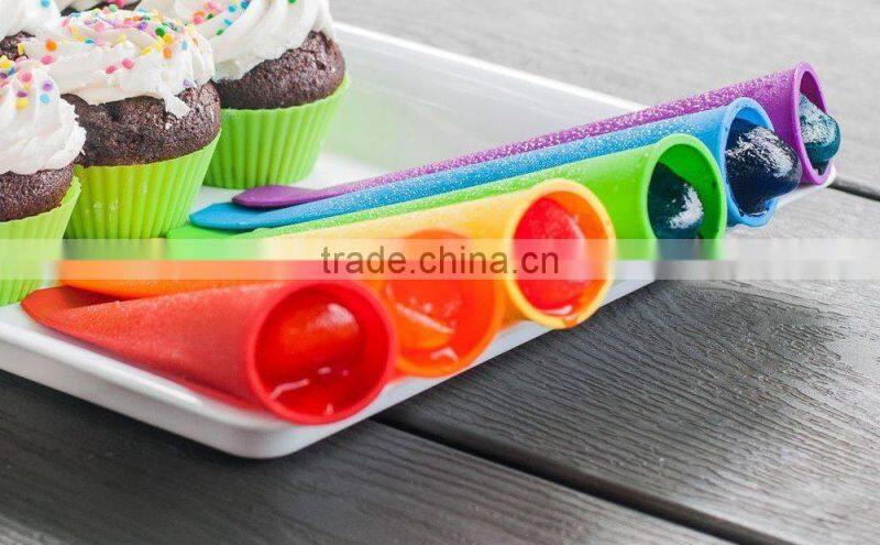 Popsicle Molds/Ice Pop Molds/Rainbow Colored Tubes with lids ice mold