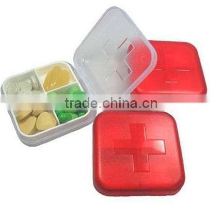 promotion 4 days cross Pill box/PP plastic pill box/Medical capsule holder