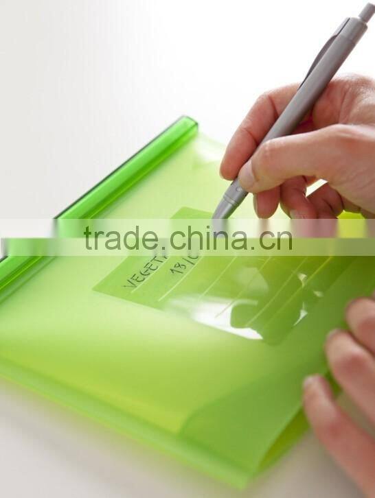 Fresh vegetable bag silicone food bag with zipper food freezer bag