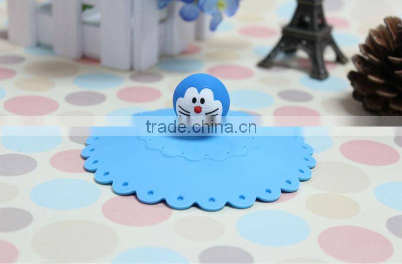 LFGB & FDA silicone doraemon cup lid