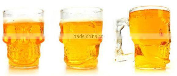 High Clear skull glass mug skull beer stein