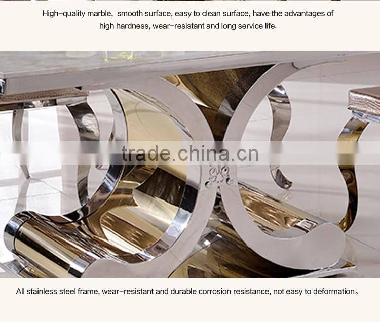 TH394 Stainless Steel Marble Top Dining Table Best Price Dining Table