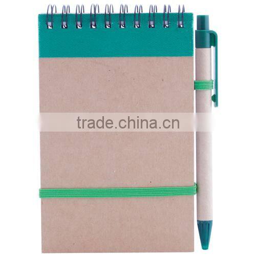 Custom promotional wholesale spiral notebook with pen