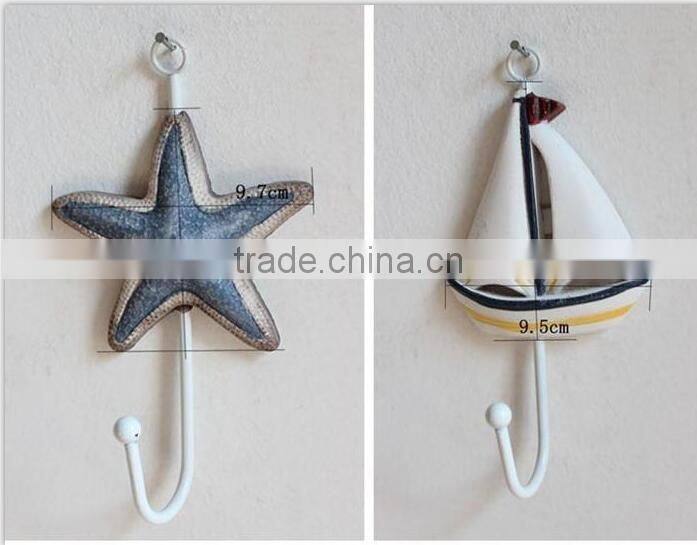 CY077 Mediterranean style decorative wall hanging tag hook decorative wall hanging tag Fish animal seashell hanging tag