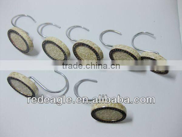 Polyresin shower curtain hooks