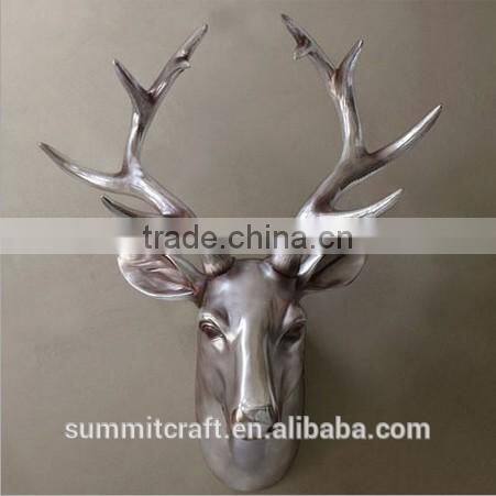 Resin metallic color deer head wall hanging craft