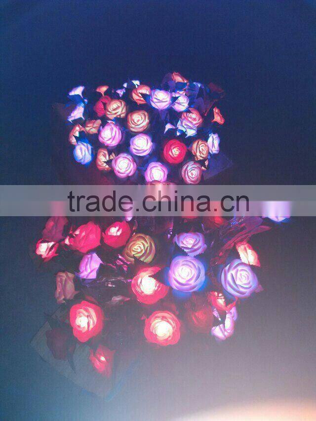 Fantastic artificial led flowers,Valentines day gifts rose light