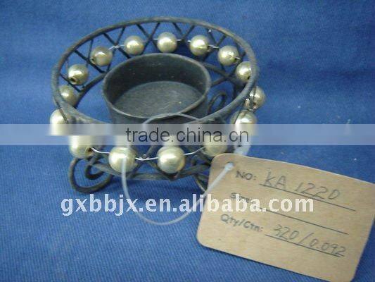 Gold pearl wire round decoration candle stand craft