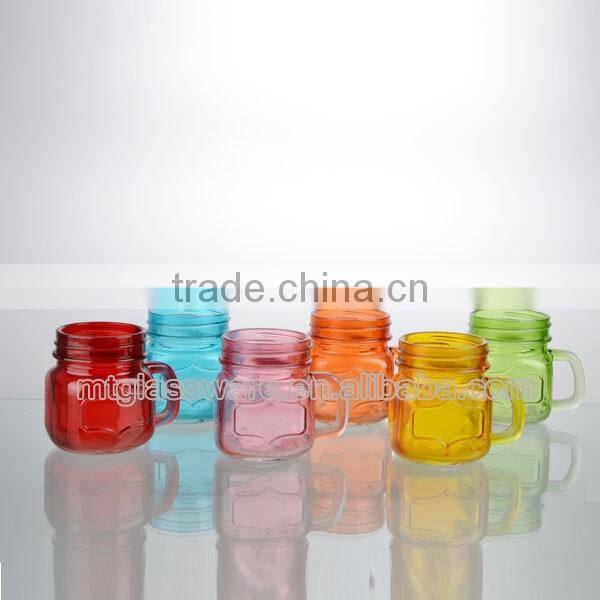 newset 6bright colorful cute mini mason jar with handle