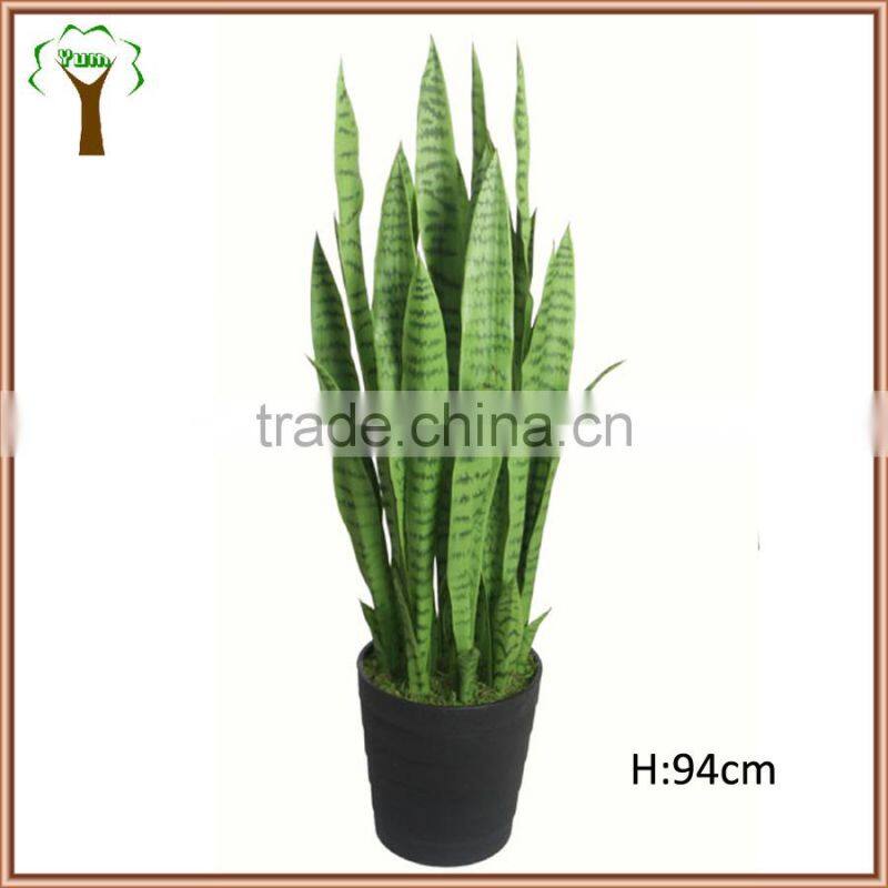 potted artificial green sansevieria plant