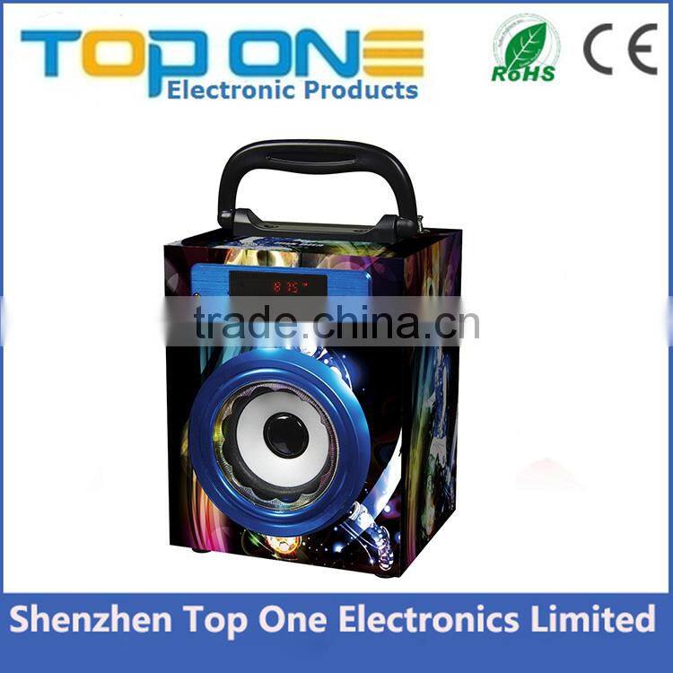 Subwoofer Stereo Audio Portable Wooden Speaker with remote control