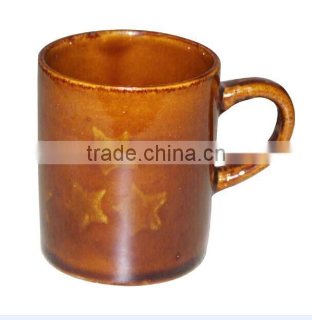 6cm Light Brown Straight Type Ceramic Water Mugs