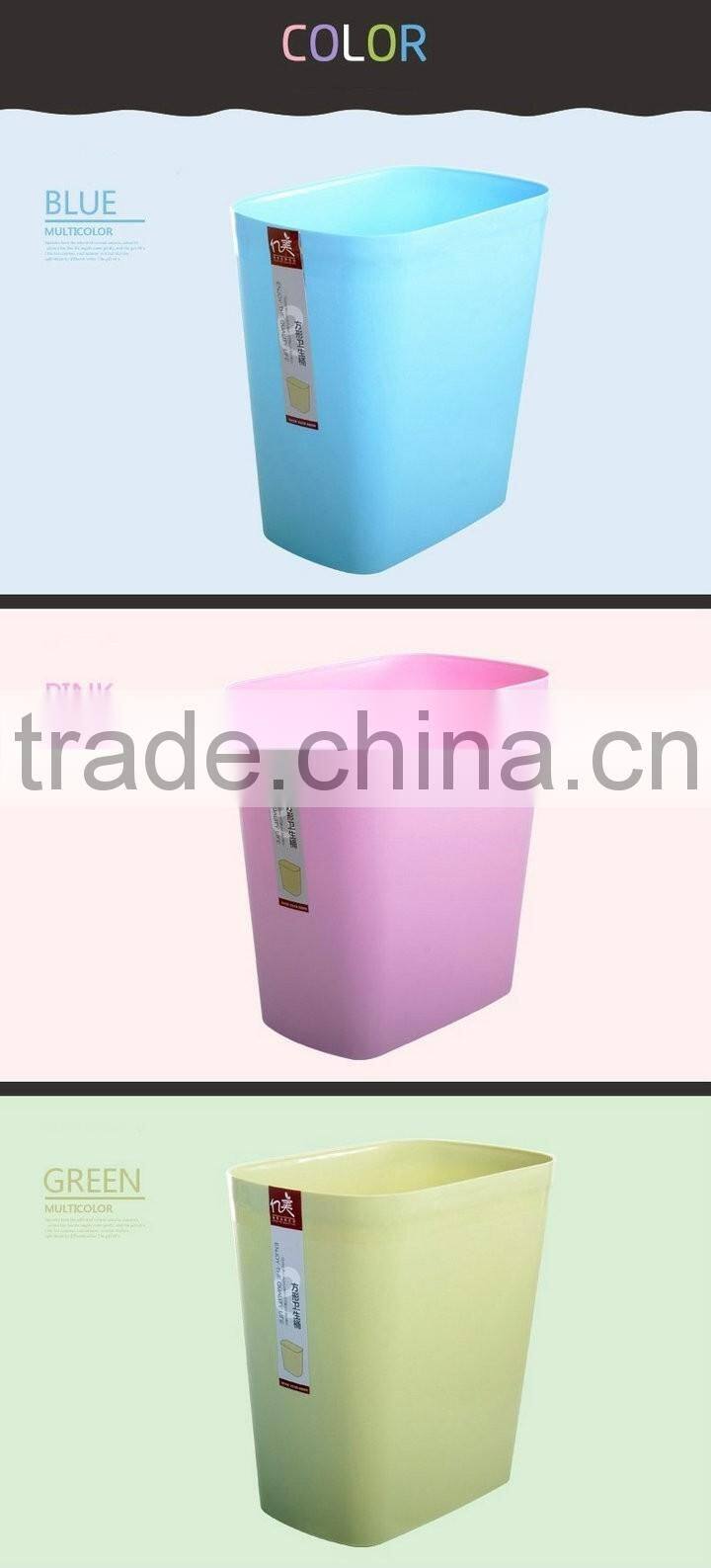 Square plastic dustbin, plastic wastebin, trash can