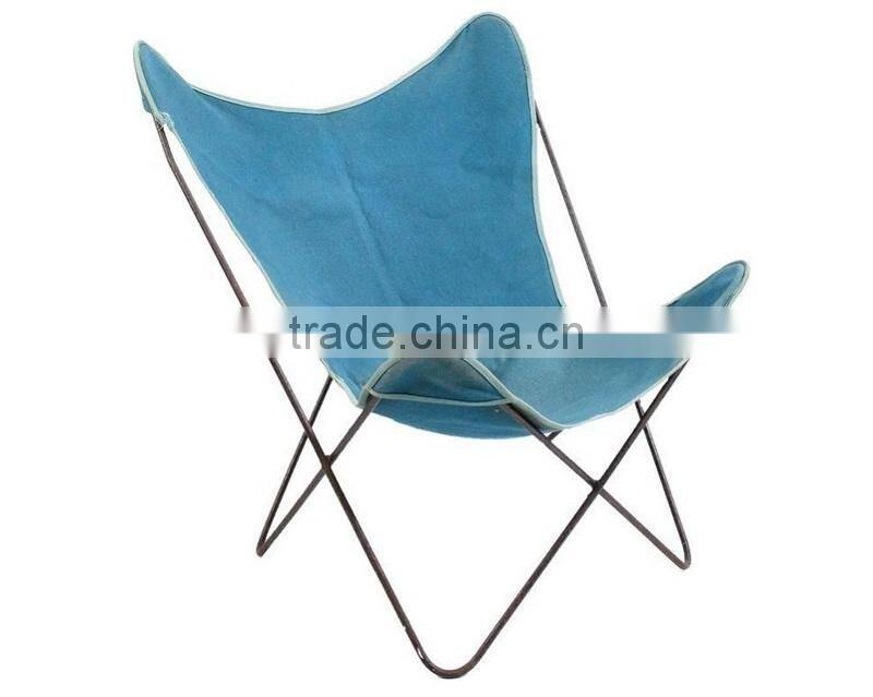 Anti-brown leather metal butterfly chair