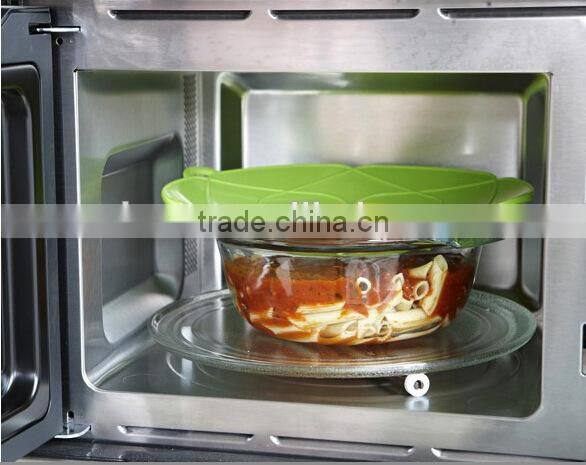 Hotsale FDA grade silicone pot cover spill stopper lid silicone pot cover lid with handle