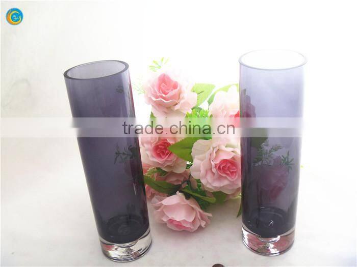 clear glass vases and cheap tall glass cylinder vases for home decoration