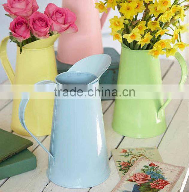 GARDEN BUCKET, GALVANIZED METAL FLOWER BUCKET, DECORATIVE GARDEN BUCKET